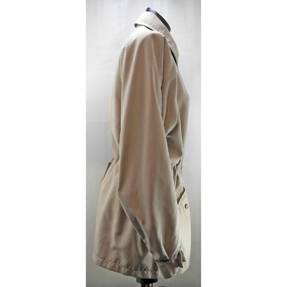 Lands' End Tan Zip Front Car Coat - Drawstring Waist - Women's Jacket Small 6-8 - Picture 2 of 7
